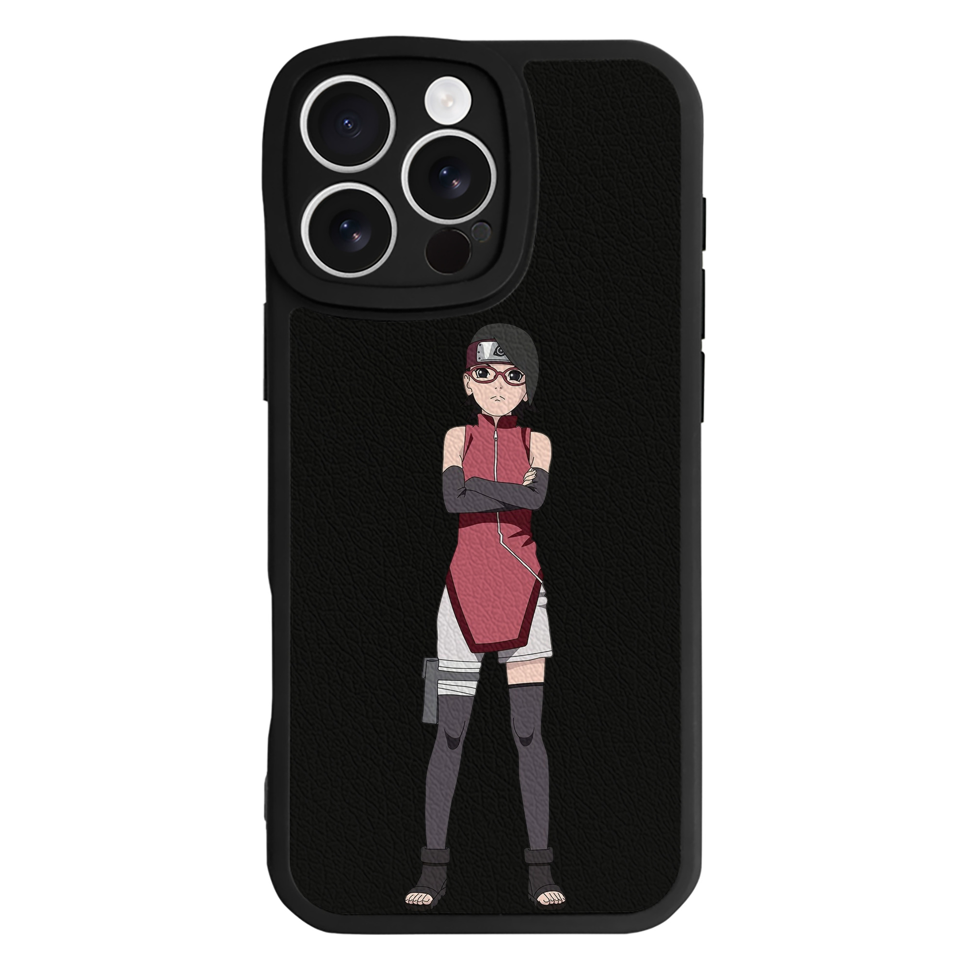 （画像用） NARUTO -ナルト- うちは サラダ Uchiha Sarada 【iPhone 16シリーズ対応】シリコンスマホケース（レザー調） 材質：シリコン